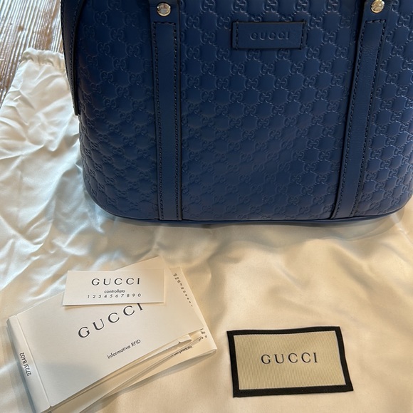 NEW Gucci Satchel Shoulder Strap Leather Purse Authentic - Picture 9 of 11